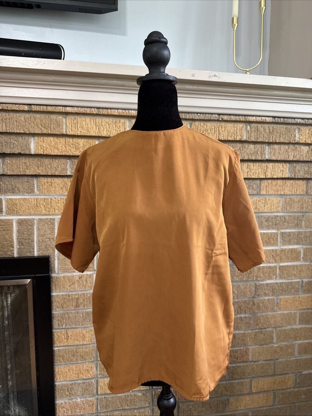 Jack Mulqueen VTG Women’s Women’s Top Sz M Minimalist Capsule Caramel Boxy Offic